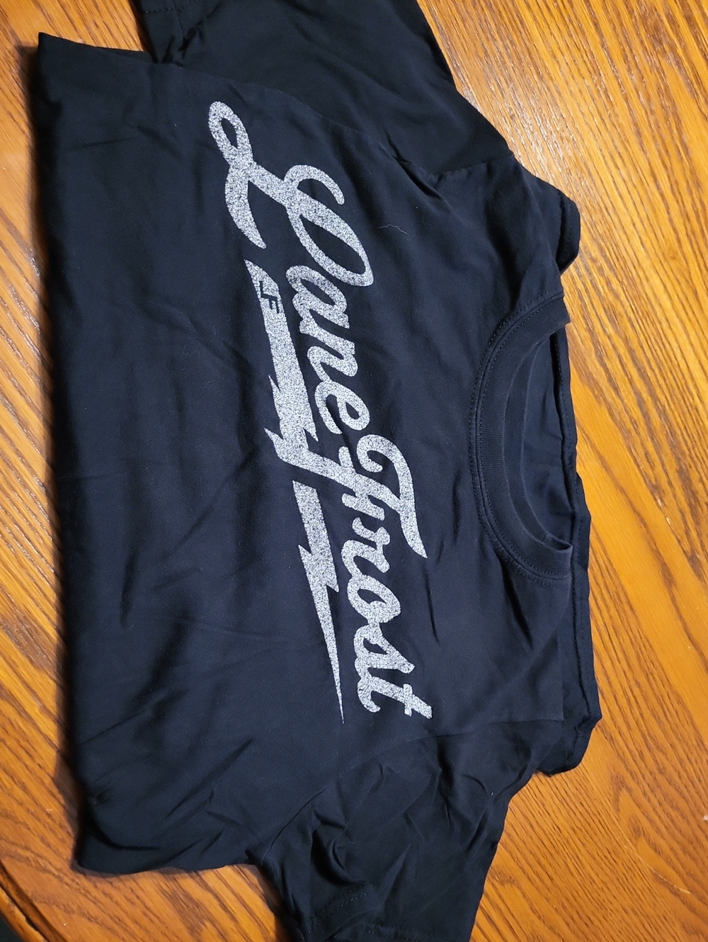 LaneTrost Glitter Script Black Tee